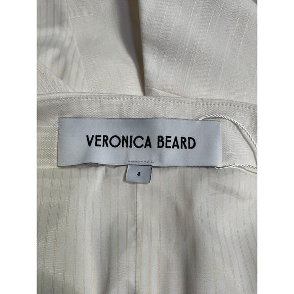 Veronica Beard 'Arabella' Off White Linen Halter Vest Size 4 - Picture 4 of 5